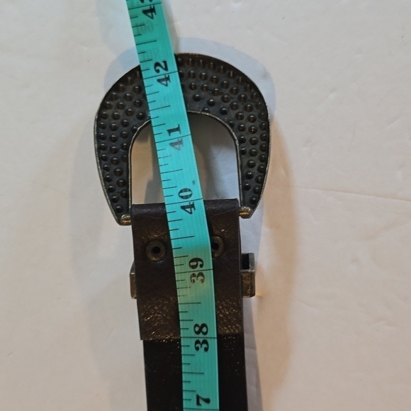 Womens Sparkle Bling Crystals Brown Leather Belt Sz.M/L - Picture 5 of 6